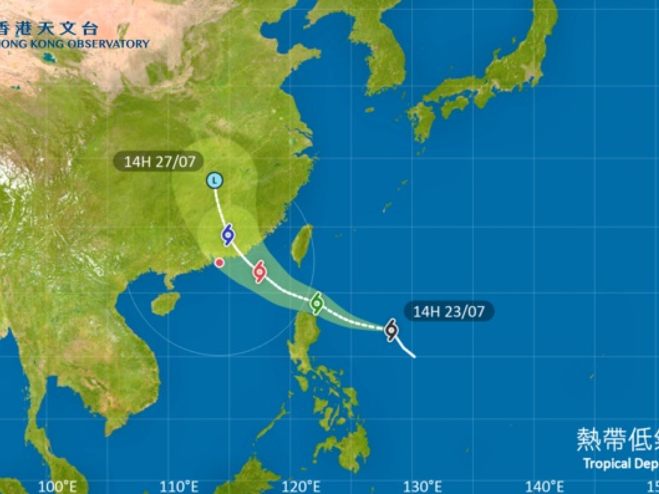 The city might see higher warning signals on Saturday. Image courtesy of Hong Kong Observatory