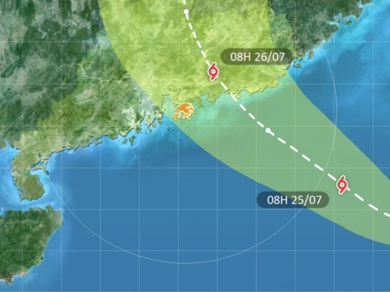 The observatory says the storm will be closest to Hong Kong on Saturday night and Sunday morning. Photo courtesy of the Hong Kong Observatory