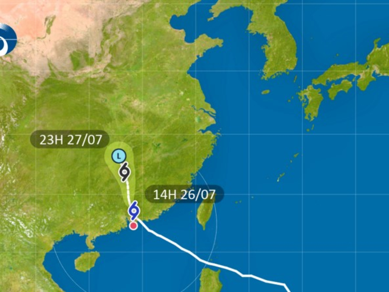 Forecasters say Noul has weakened into a tropical storm and is moving away from Hong Kong. Graphic courtesy of the Hong Kong Observatory
