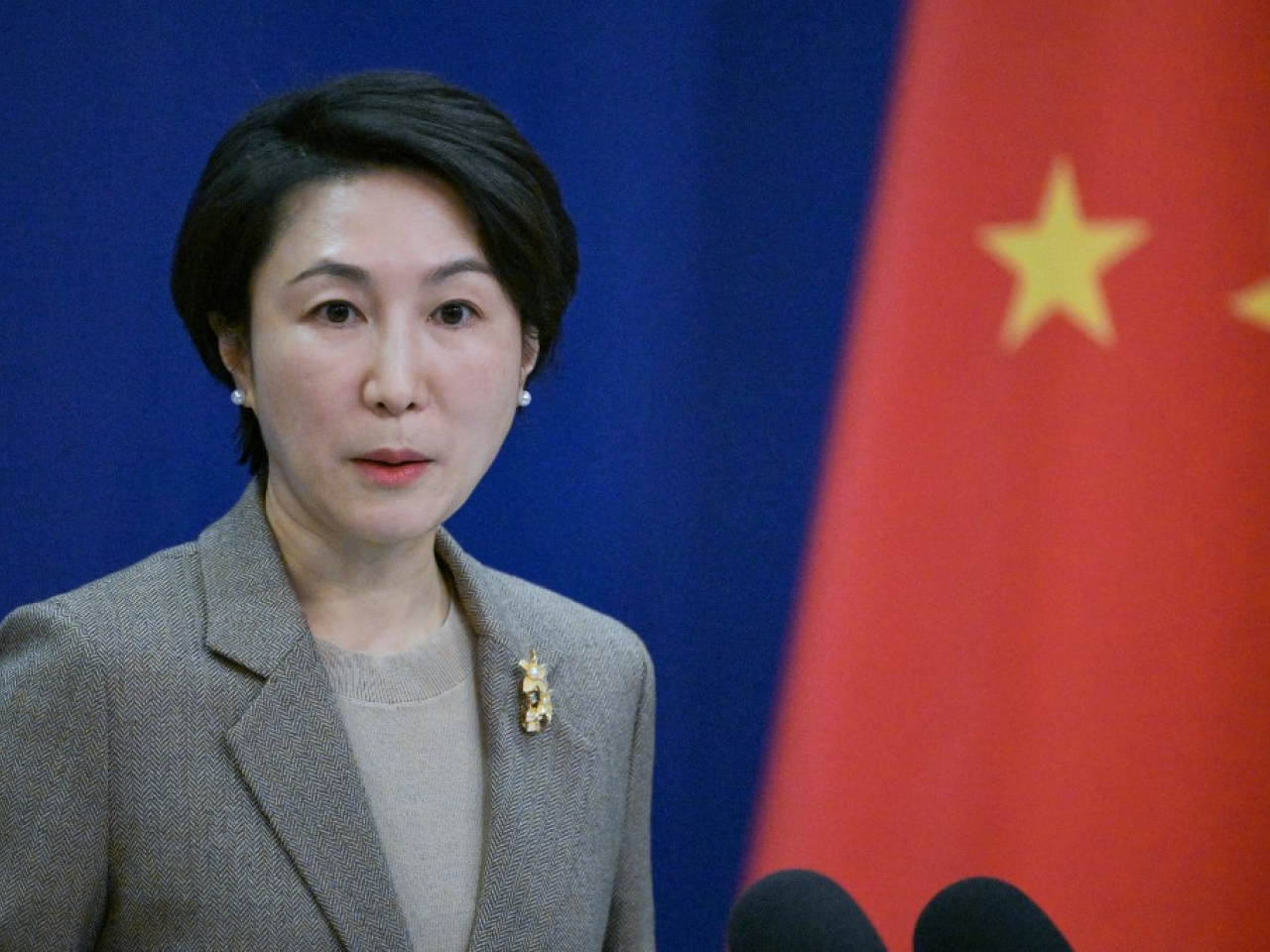 毛寧指保護主義只會損害美國企業及消費者的利益。（法新社資料圖片）