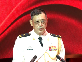 賴如鑫指出，強國必須強軍，軍強才能國安。（施華駿攝）