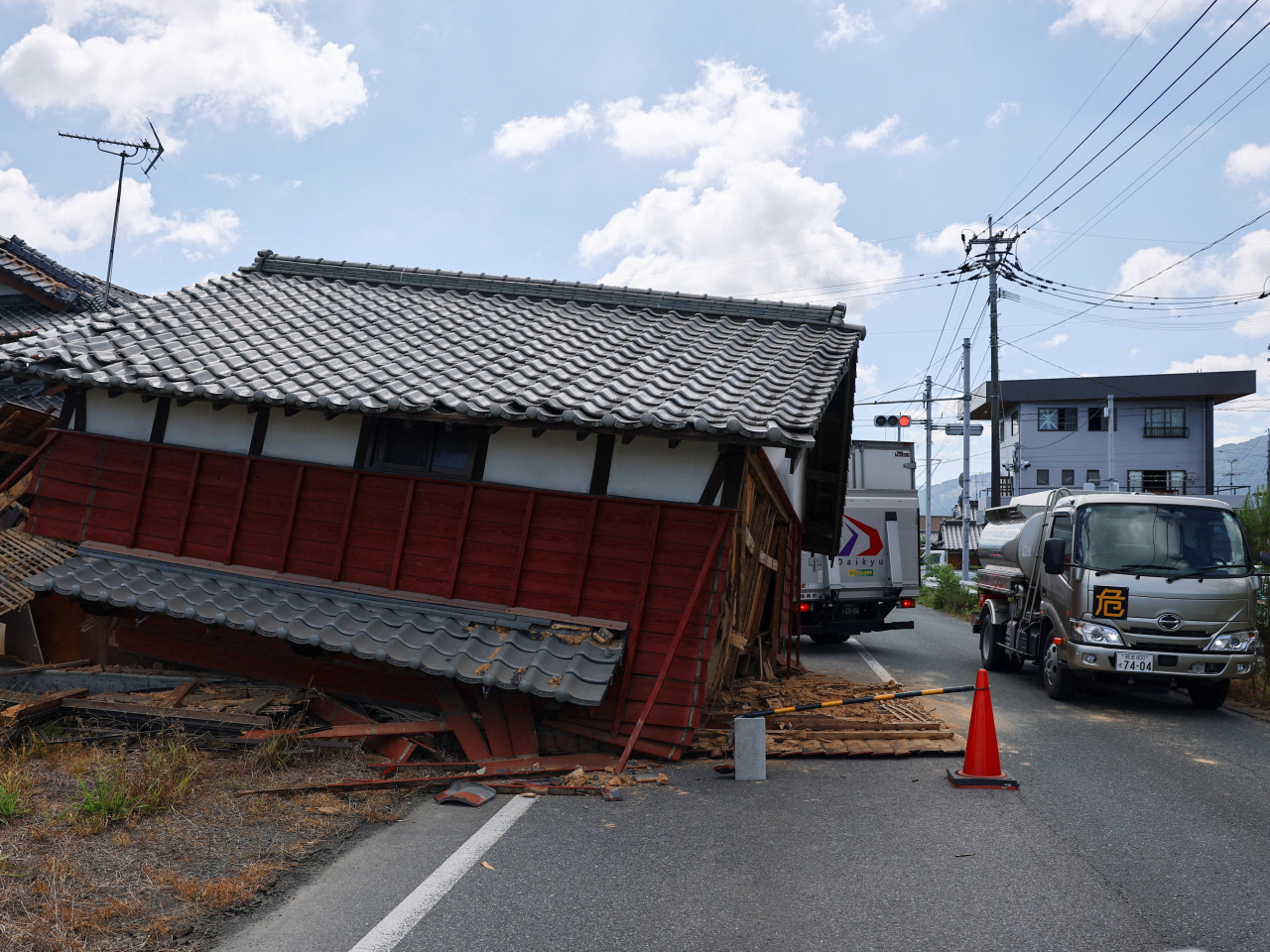 日本熊本縣上星期二發生7.1級地震，造成38人喪生。（路透社資料圖片）