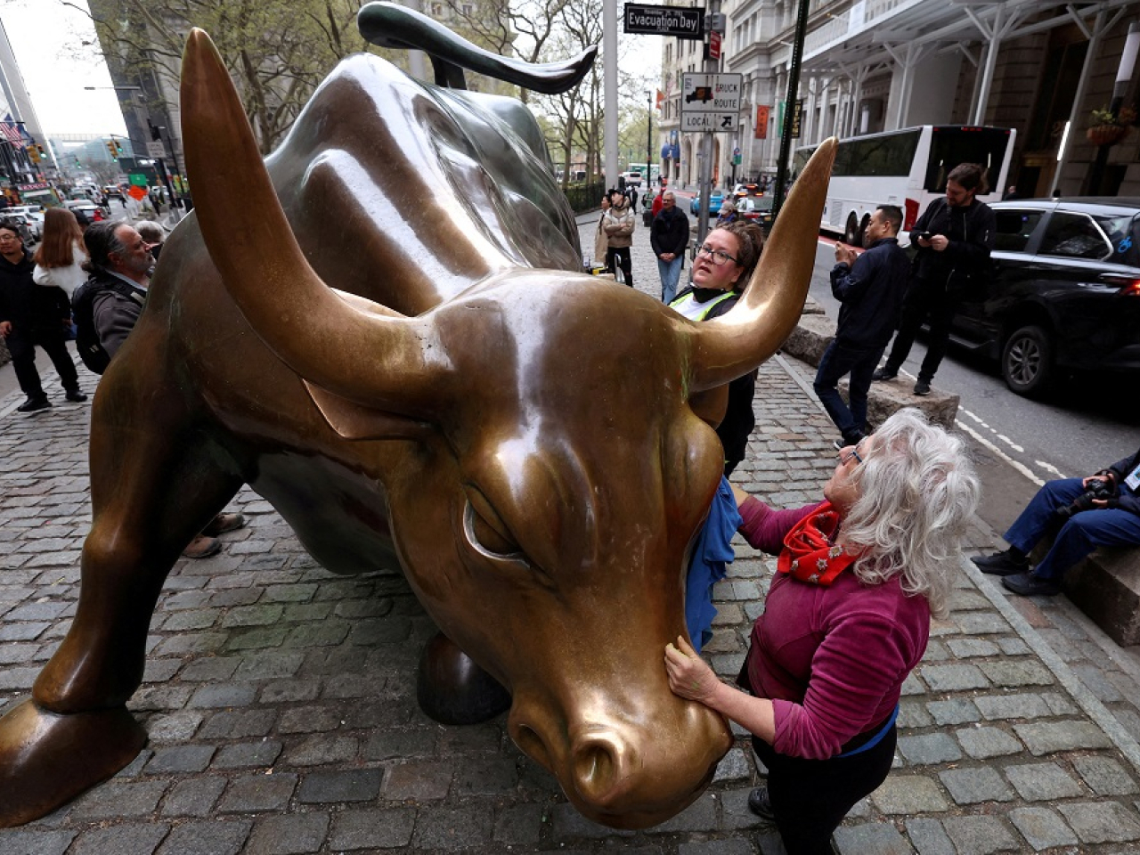 The Dow rose 1.34 percent to an all-time high of 53,178 on Monday. File photo: Reuters