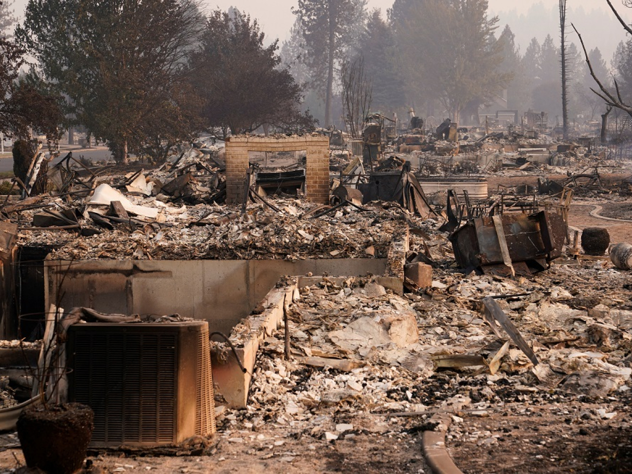 Entire neighbourhoods have been gutted by the Old Trails fire near Spokane, Washington. Photo: Reuters