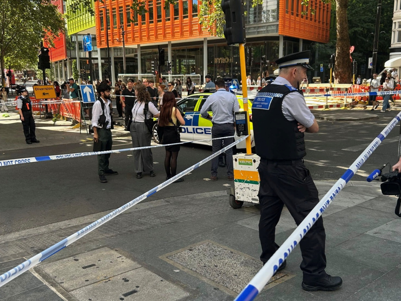 Police cordoned off the area near Covent Garden after the incident. Social media photo: MusicLoveMusic via Reuters