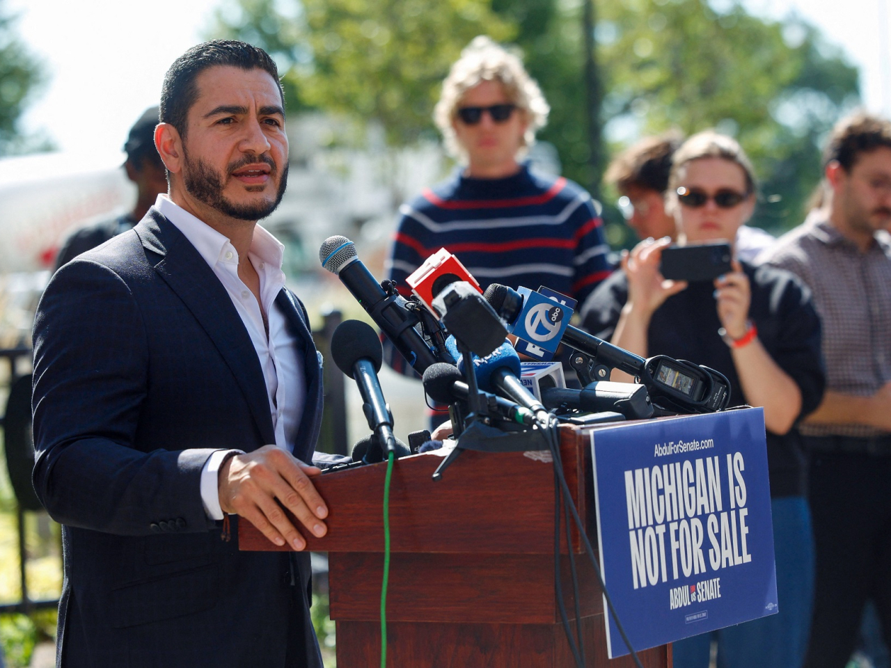Abdul El-Sayed says Republicans will seek to portray him as too radical for the battleground state and use his Muslim identity against him. Photo: Reuters