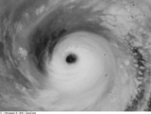 強颱風白海豚持續向偏西方向移動，預計明日下午最接近日本沖繩本島。（路透社資料圖片）