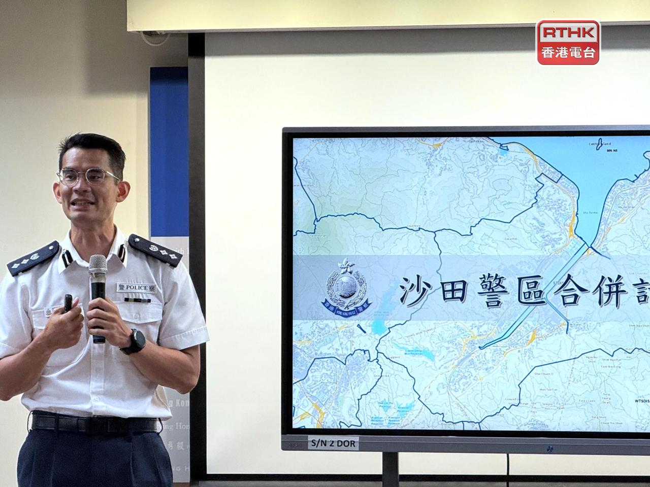 陳樂生表示，沙田區緊急服務沒有改變或減少，沙田警區前線警力資源亦沒有縮減。（實習記者鄭凱安攝）