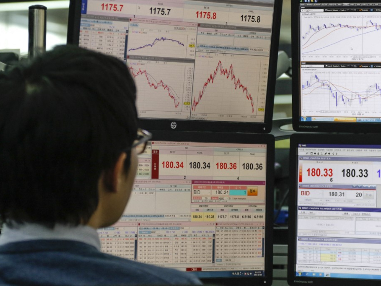 首爾綜合指數收報6258點，跌37點，跌幅0.6%。（法新社資料圖片）