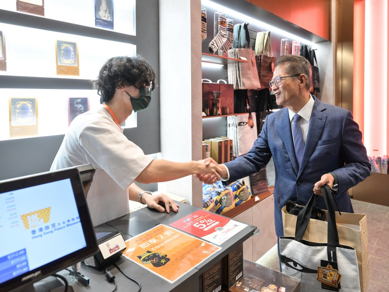 Paul Chan says combined revenue for the Hong Kong Palace Museum and the M+ Museum rose 22 percent year-on-year in the last financial year. Photo courtesy of Information Services Department
