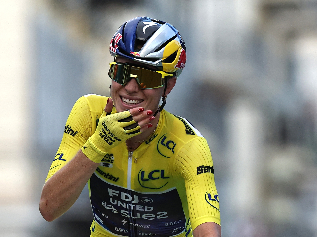 Demi Vollering won the ninth and final stage in emphatic fashion to secure her second Tour de France Femmes title. Photo: Reuters