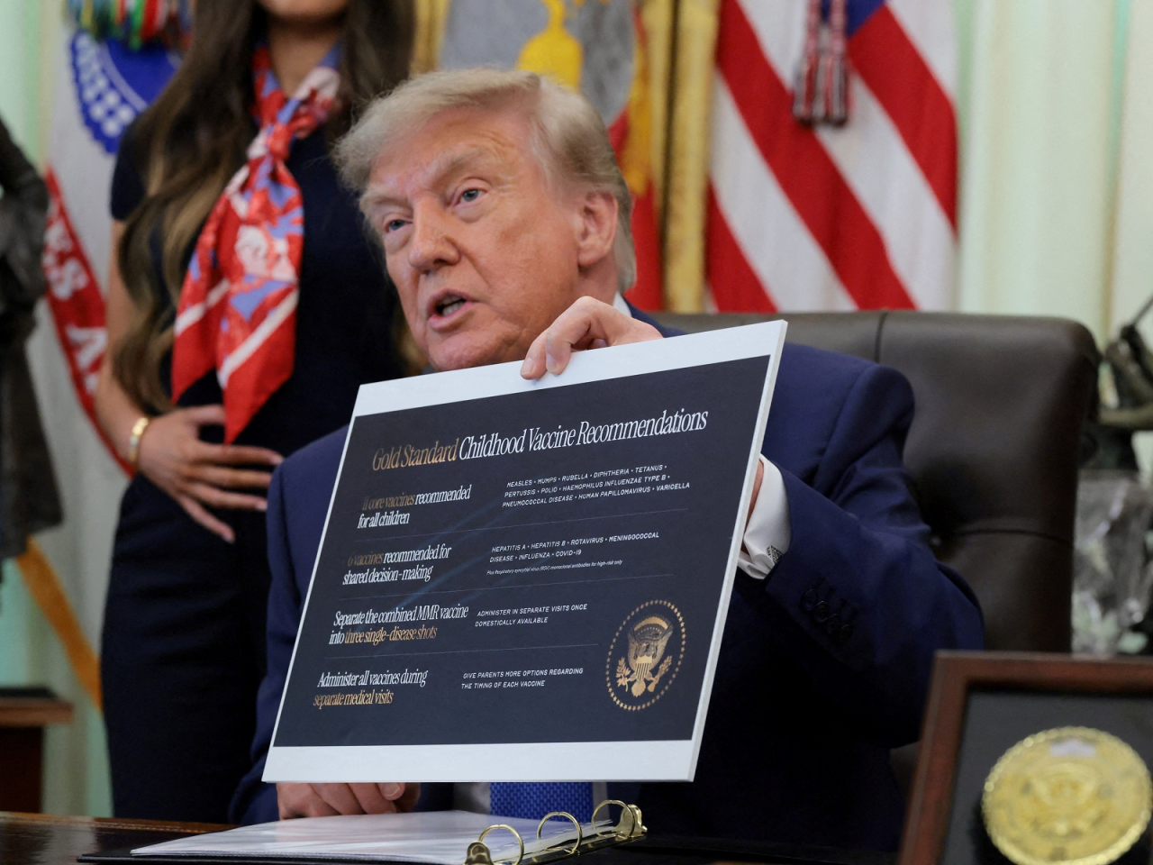 Donald Trump's executive order also recommends splitting the measles, mumps, and rubella (MMR) vaccine to be separated into three individual shots. Photo: Reuters