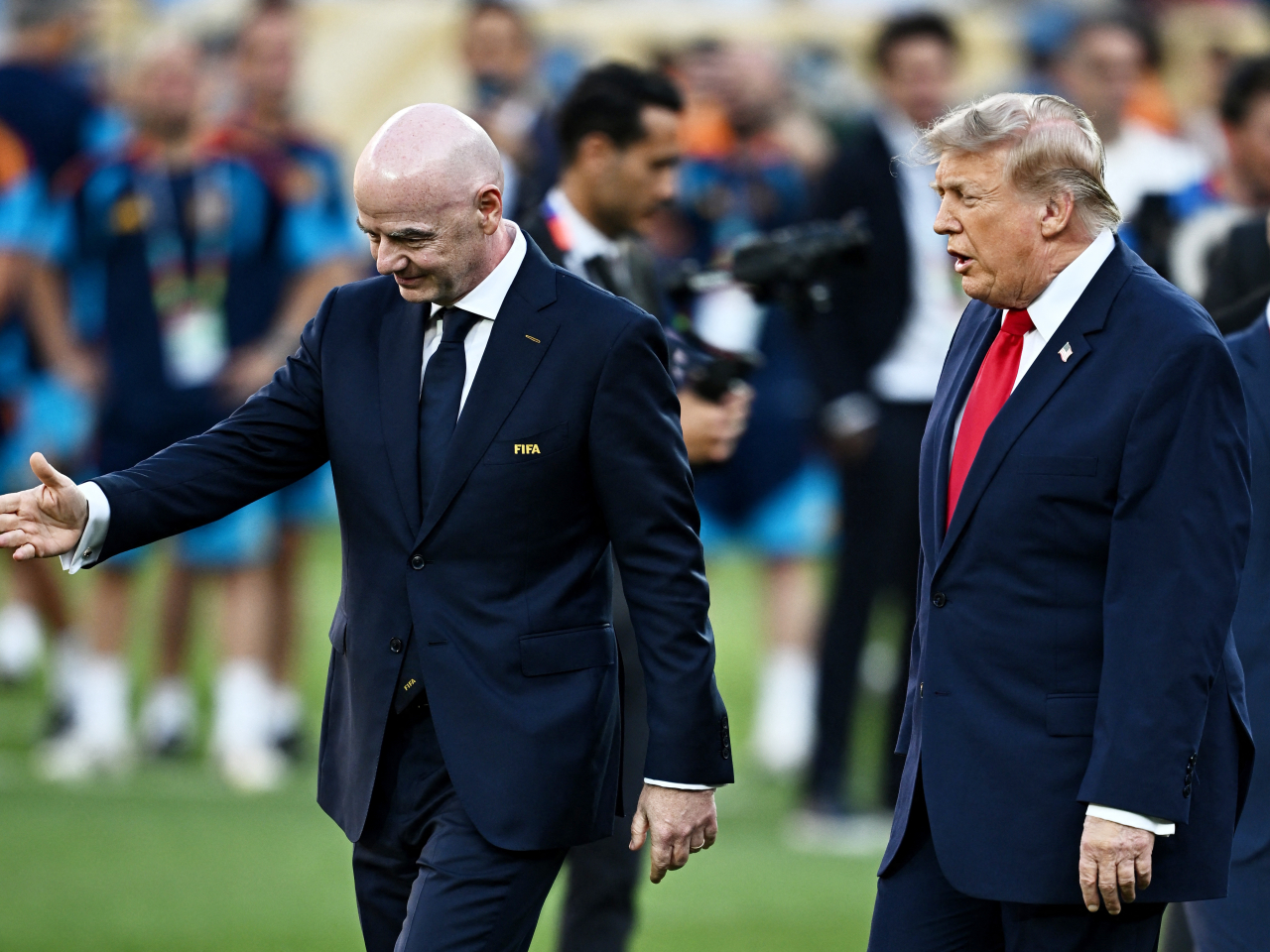 Donald Trump says Gianni Infantino presided over the most successful World Cup, by four times, ever. File photo: Reuters