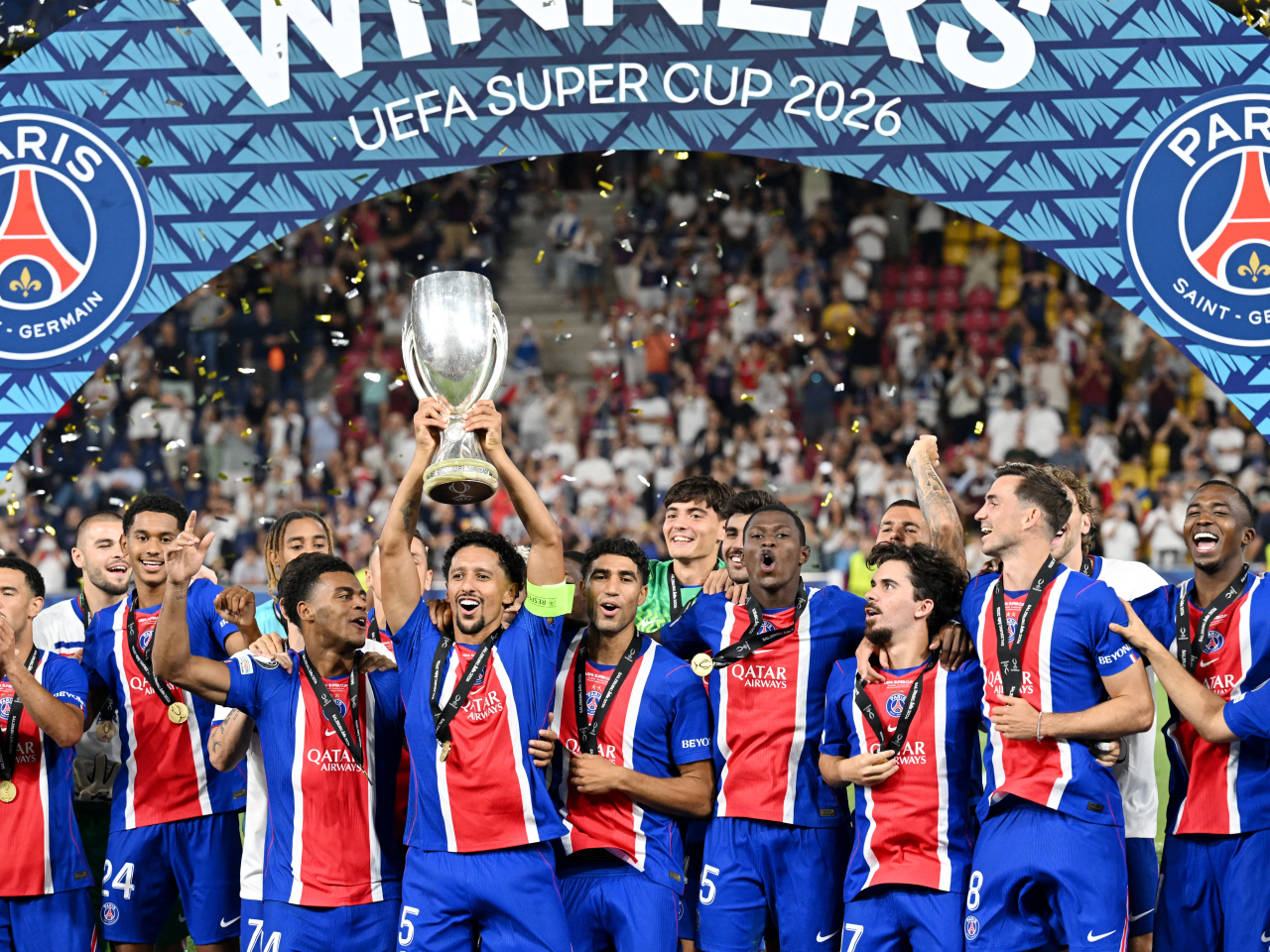 PSG are the first team to win back-to-back Super Cup titles since Real Madrid in 2016 and 2017.  Photo: Reuters