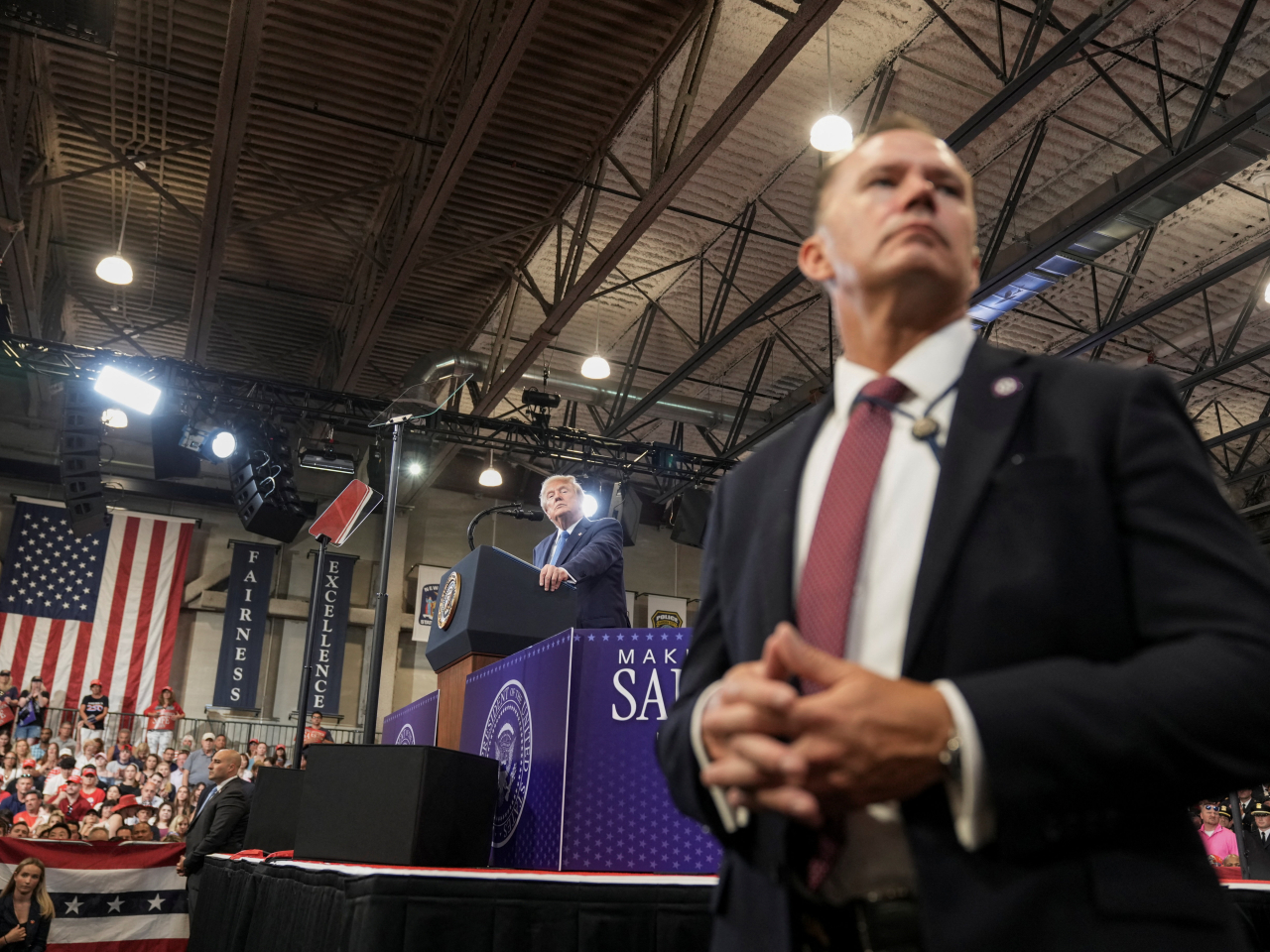 Trump made the comments at a political rally at a New York police academy. Photo: Reuters