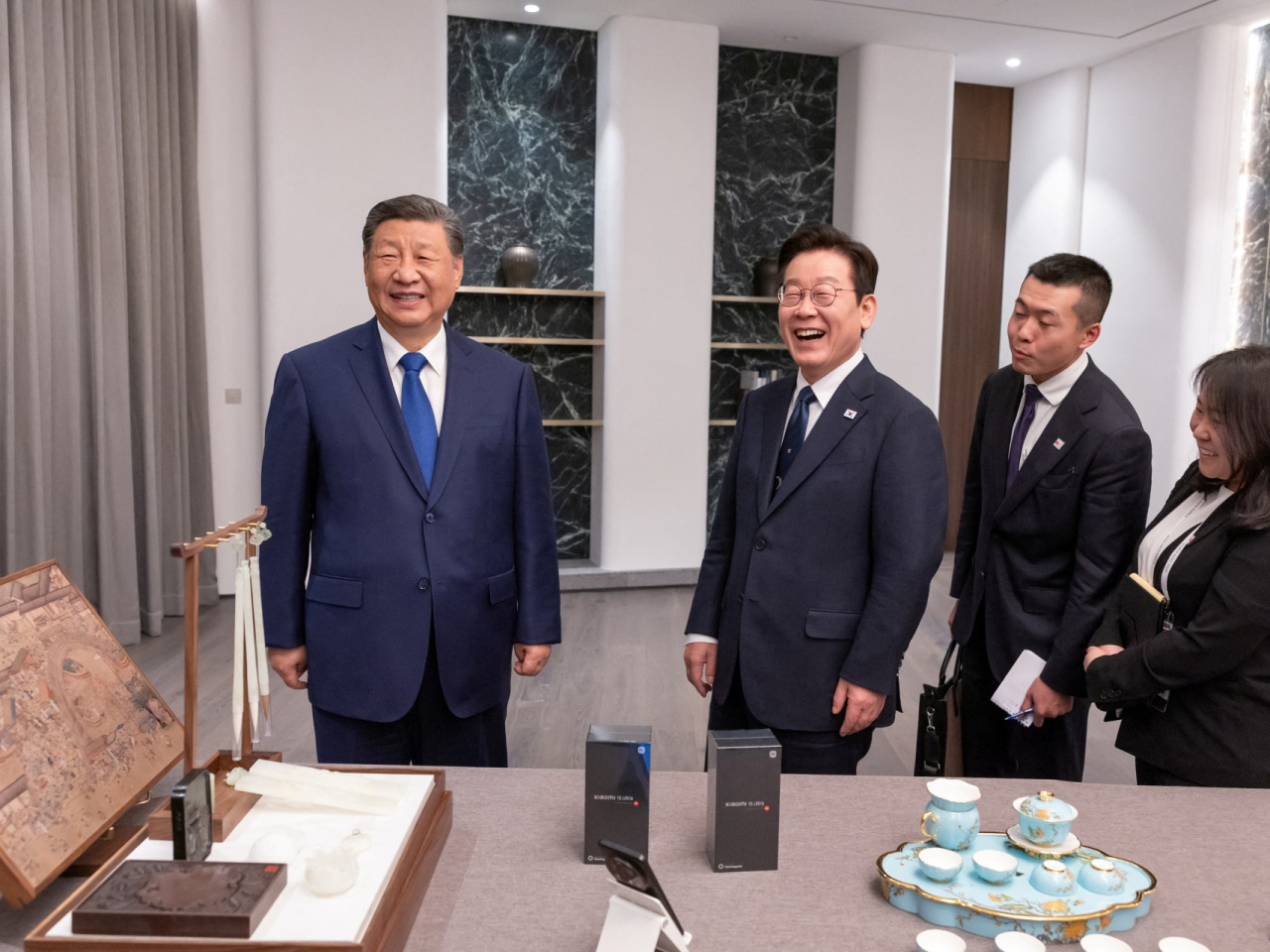 習近平表示，去年底今年初，他與李在明成功實現互訪，為中韓關係發展作出戰略指引。（法新社資料圖片）