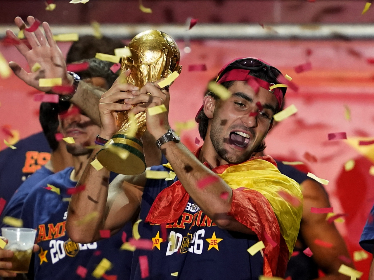 Fernando Torres celebrates with the World Cup trophy after scoring the winning goal in the final against Argentina. File photo: Reuters