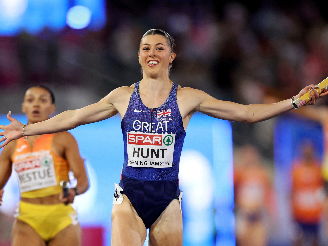 Hunt is the first-ever athlete to win four gold medals at a single European Championship. Photo: Reuters