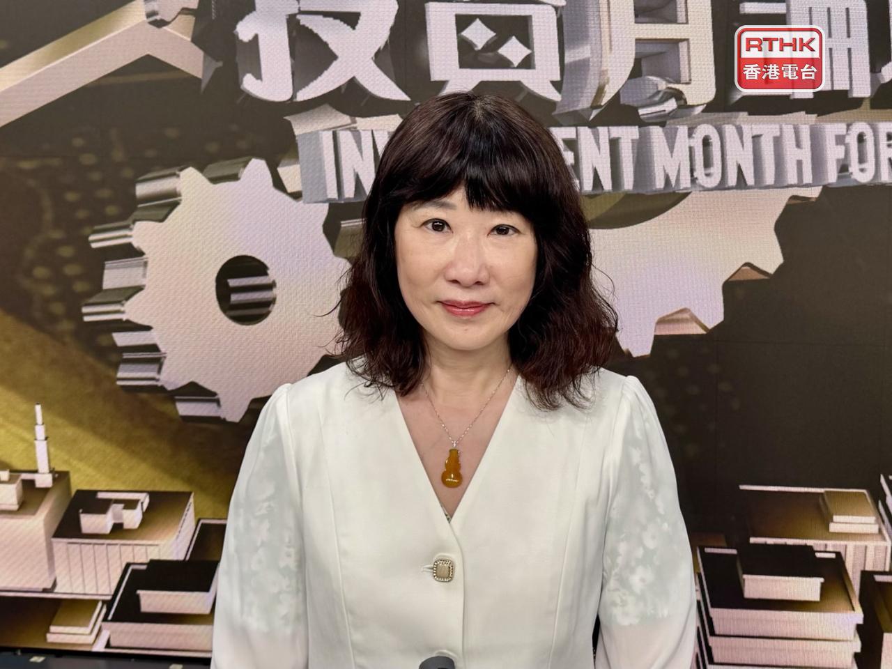范婉兒表示，本港貨物出口連續5季有雙位數實質增長，預料下半年仍然可以維持相當強勁增長。（港台圖片）