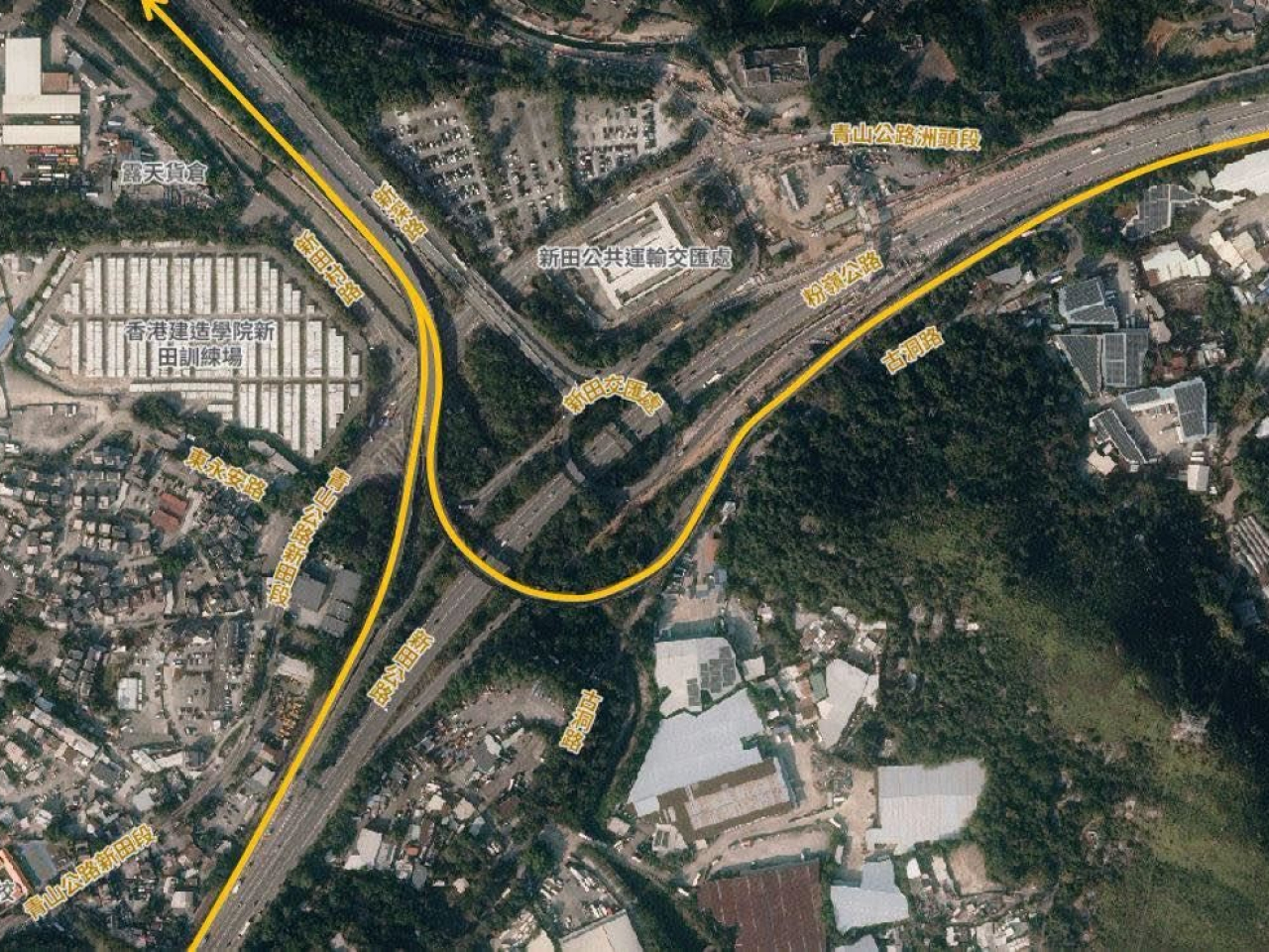 The lanes, highlighted in yellow, allow quick access to Huanggang Port via public transport. Graphic courtesy of the Transport Department