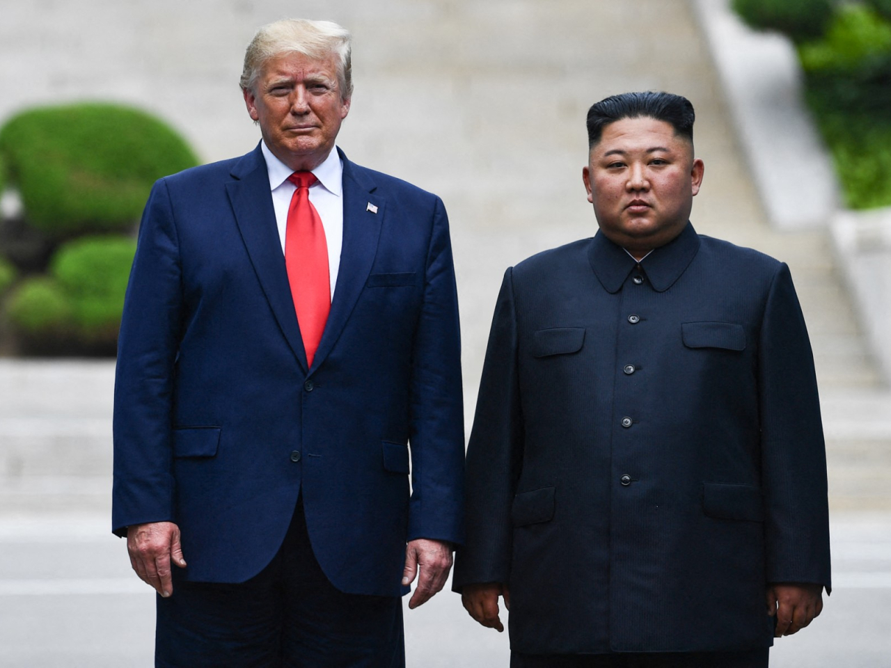 特朗普與金正恩2019年在板門店韓朝軍事分界線會面。(法新社資料圖片)