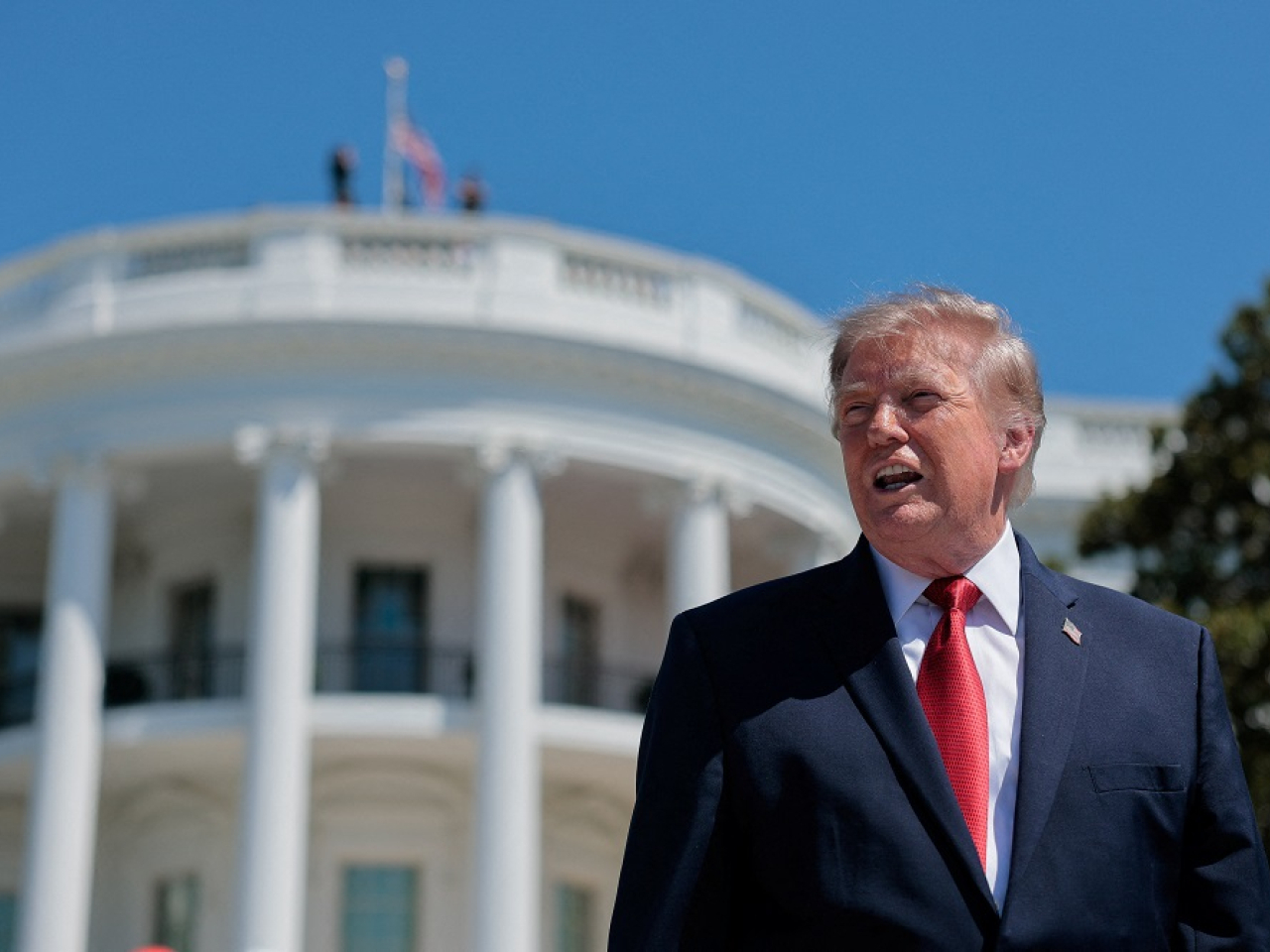 US President Donald Trump told reporters it was important to "get along" with DPRK leader Kim Jong Un, adding in an unusually precise assessment that Pyongyang now had 57 "very powerful" nuclear weapons. Photo: Reuters