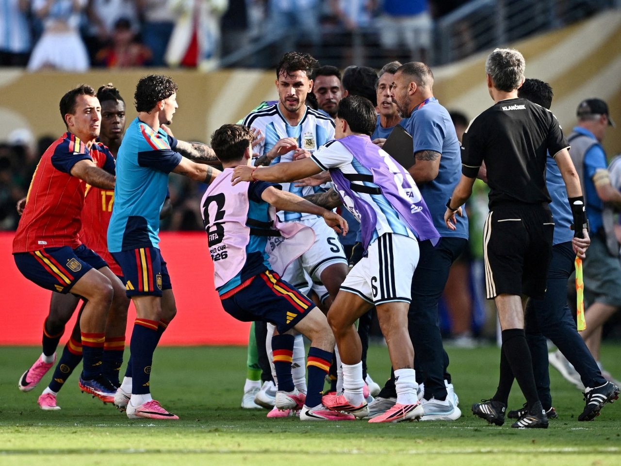 Fifa hands out punishment for those involved in clashes at the end of the World Cup Final. File photo: Reuters