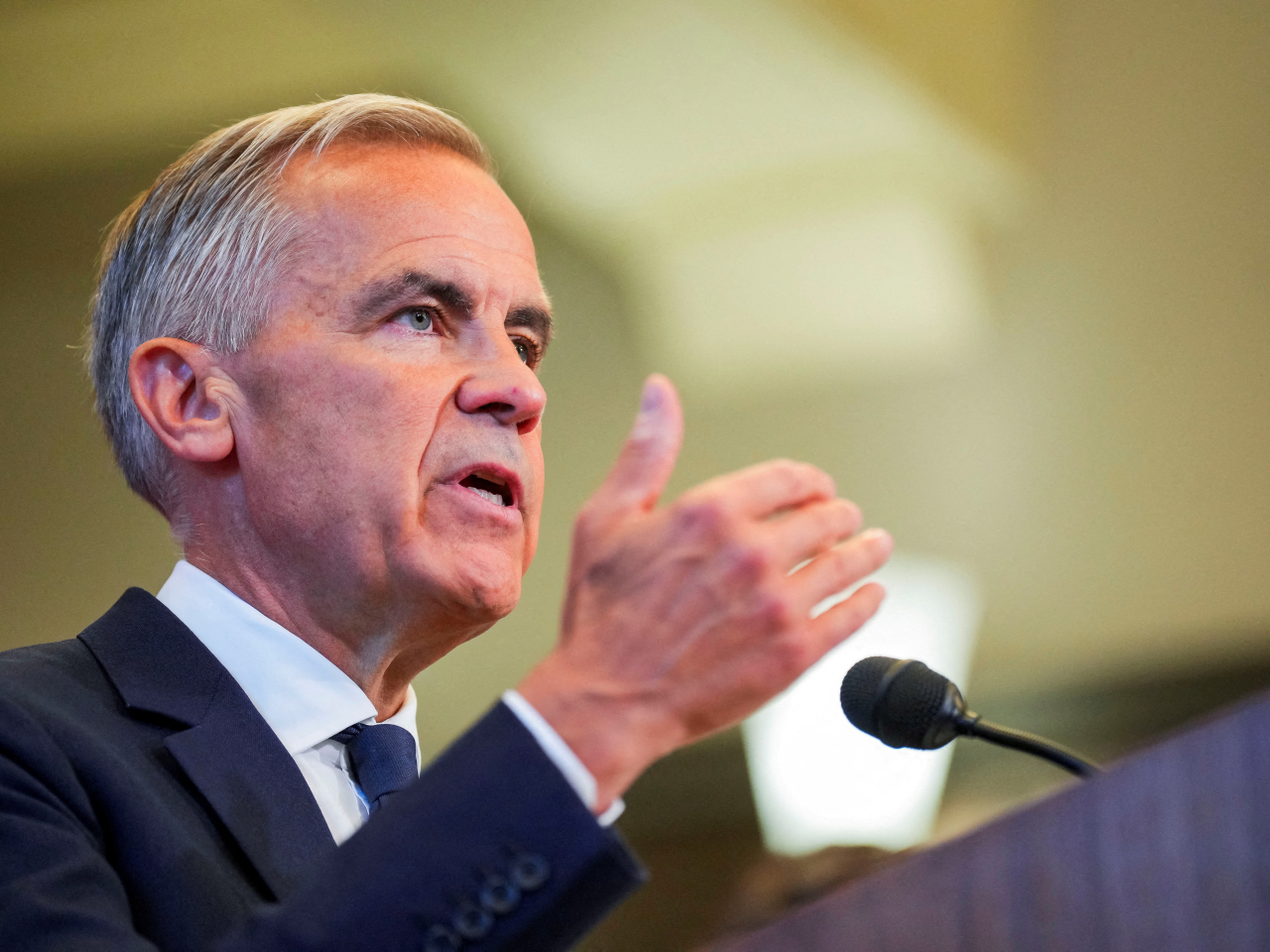 Canadian Prime Minister Mark Carney says Canada will match Washington&rsquo;s new tariffs dollar for dollar. Photo: Reuters