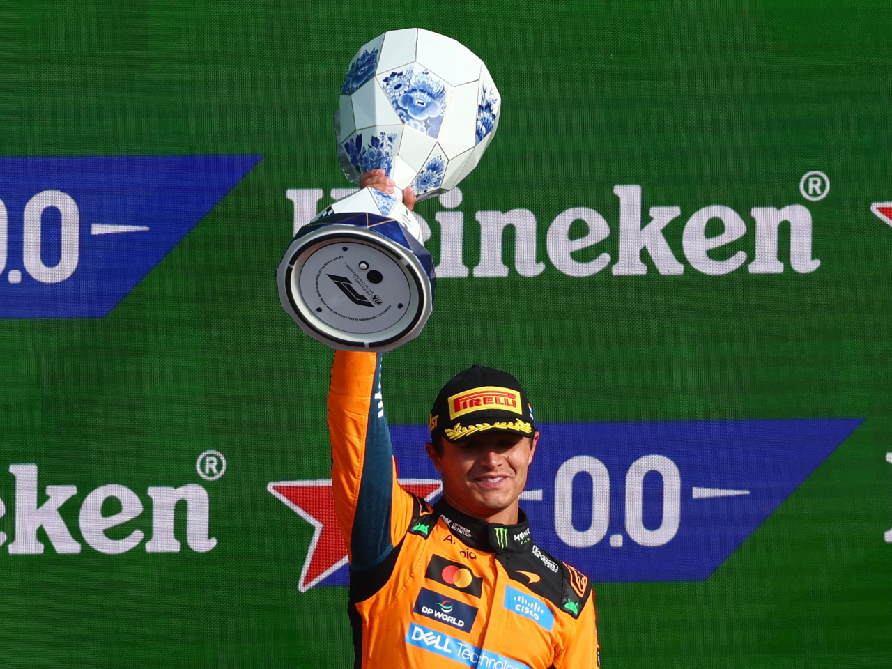 The win was a second in a row for reigning world champion Lando Norris. Photo: Reuters