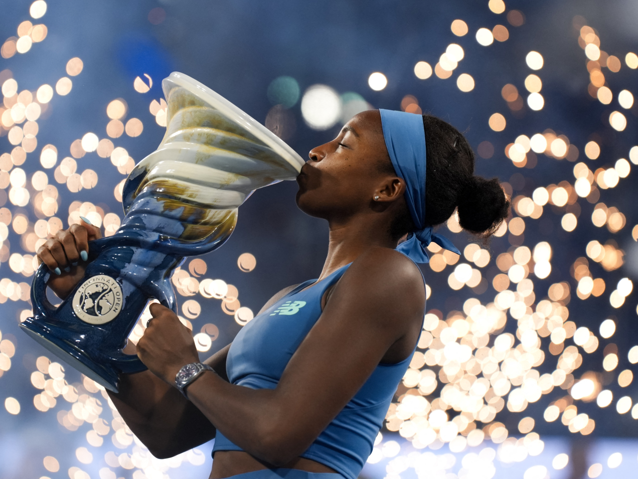 Victory in Cincinnati marked Gauff's first title win since last October's Wuhan Open. Photo: Reuters