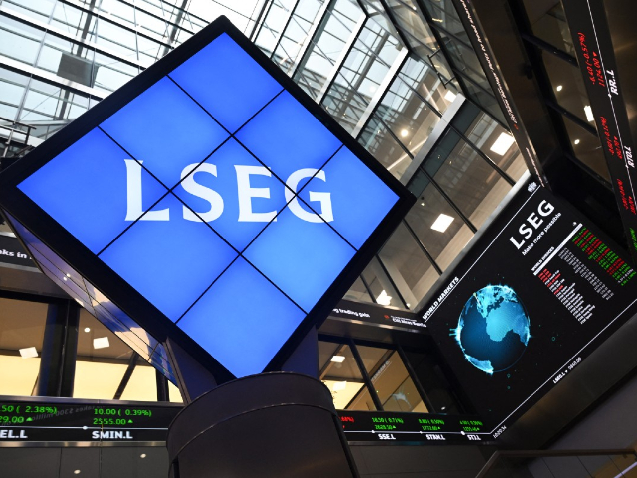 英國富時100指數反覆向上，收報10854點，升幅0.35%，連升5日，創兩星期新高。（法新社資料圖片）