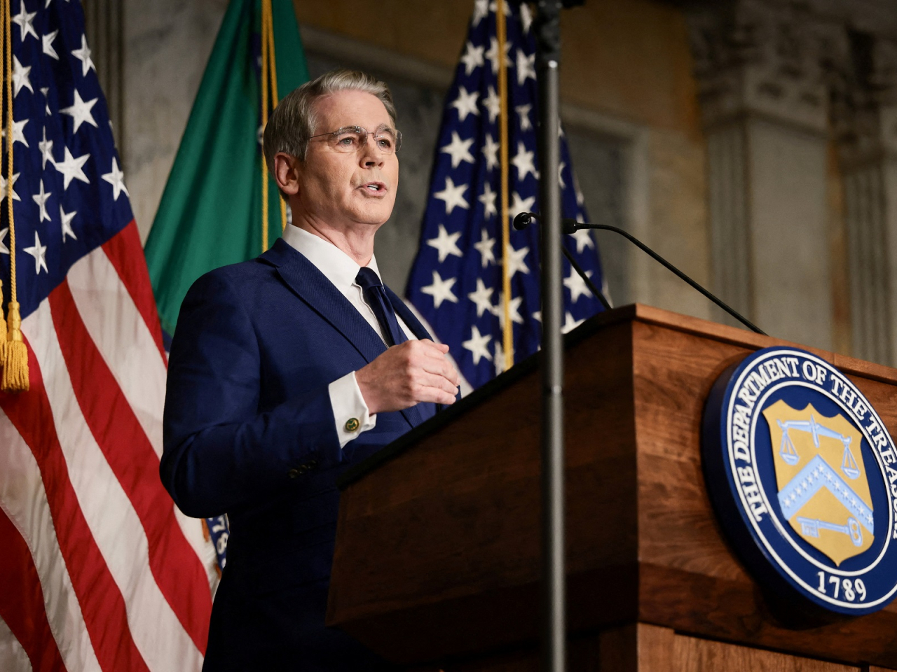 US Treasury Secretary Scott Bessent said secondary sanctions would target Iran's digital assets, technology, gold, aviation and shipping sectors. Photo: Reuters