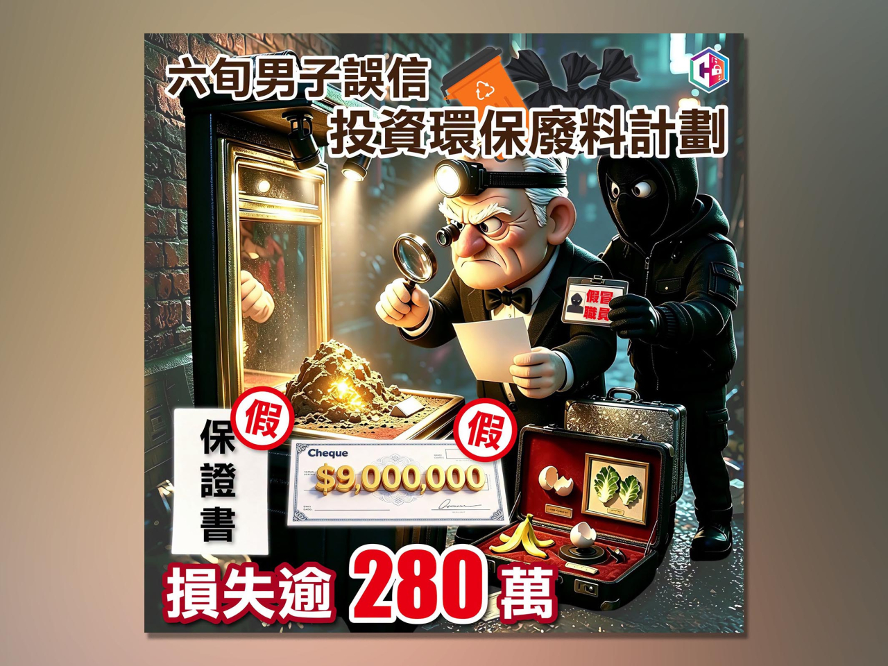 騙徒聲稱自己是「中電職員」並訛稱與國家電網公司合作「環保廢料」的投資項目，以可觀利潤誘使男事主參與。（守網者社交專頁）