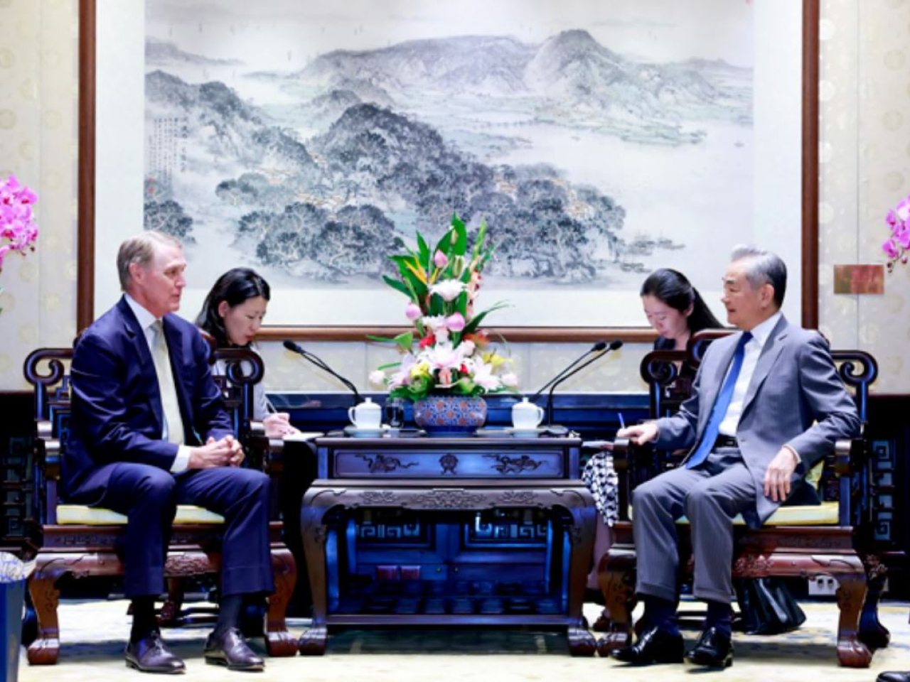 王毅說，在兩國元首領航掌舵下，雙方正在推動構建中美建設性戰略穩定關係。（外交部網頁圖片）