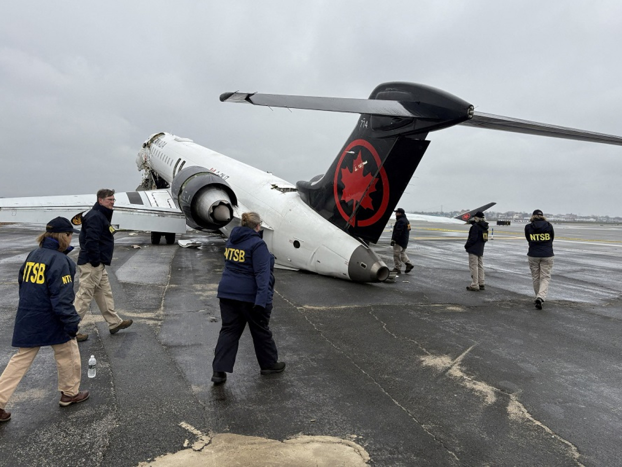 An Air Canada jet crashed into a fire truck at New York's LaGuardia Airport in March, leaving two pilots dead. File photo: Reuters