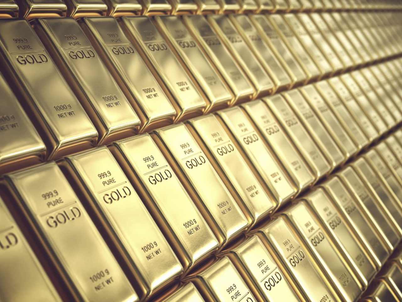 現貨金報每盎司4452.67美元，跌幅3.2%。全星期跌逾3%。（法新社資料圖片）