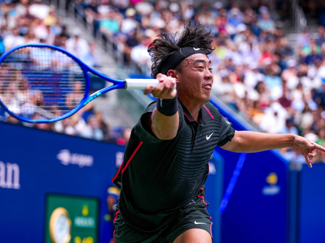Wong put up an fight against Paul but was unable to sustain his early momentum. Photo courtesy of the Hong Kong, China Tennis Association