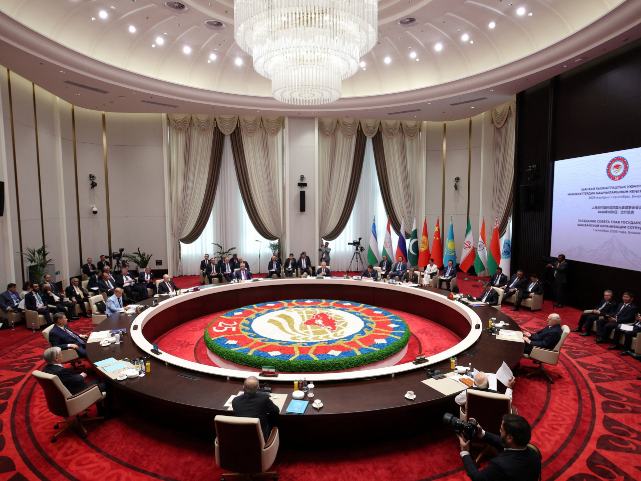 Leaders of Shanghai Cooperation Organization member states hold their summit in Bishkek, Kyrgyzstan. Photo: Reuters