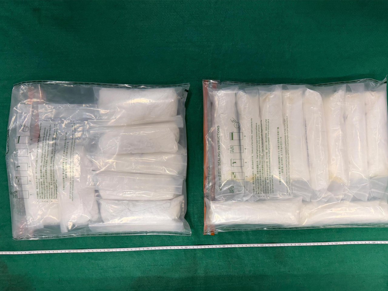 海關檢獲的懷疑氯胺酮。（政府新聞處）