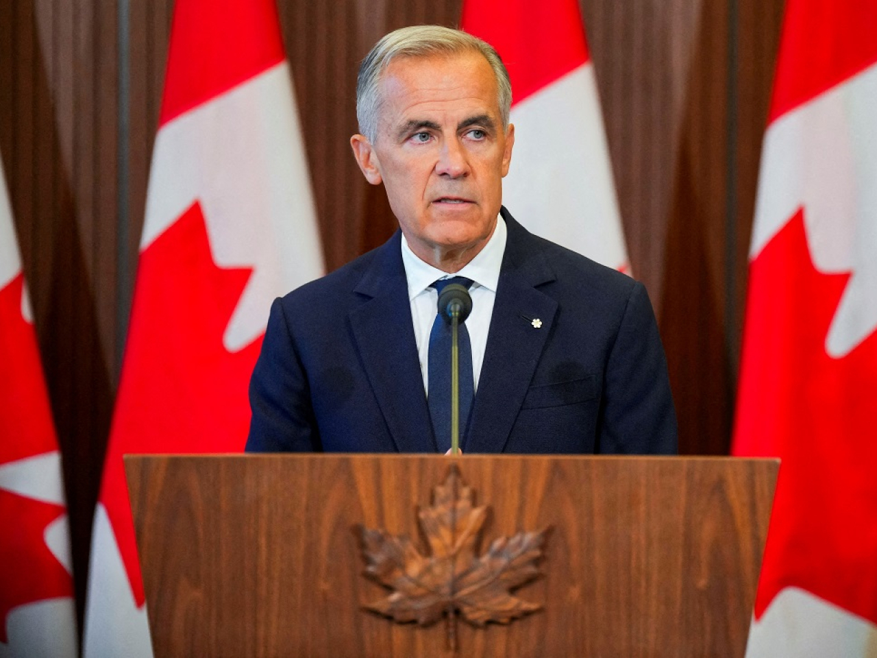 Canadian PM Mark Carney told reporters on Tuesday that the remarks are "beneath their office." File photo: Reuters