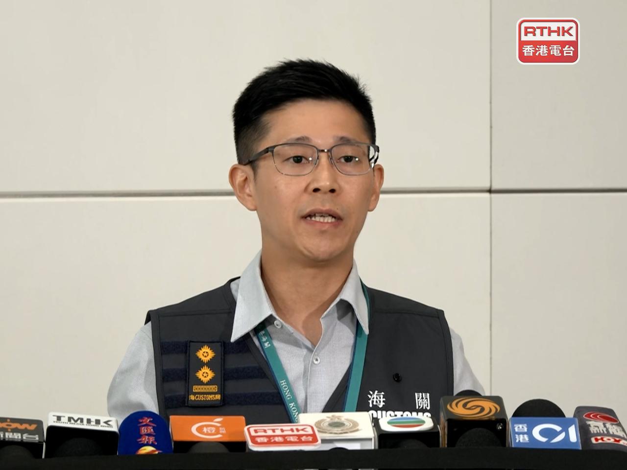 Chan Kit-lun says with the production line and the raw materials seized, 160,000 etomidate capsules could have been manufactured within a short time. Photo: RTHK