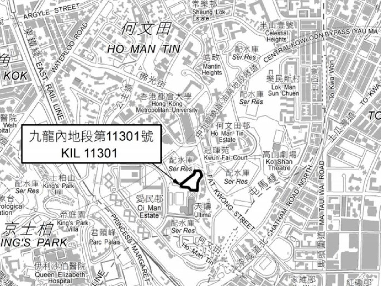 何文田佛光街住宅地面積逾5.56萬平方呎，最高樓面面積約20.8萬平方呎。（地政總署圖片）