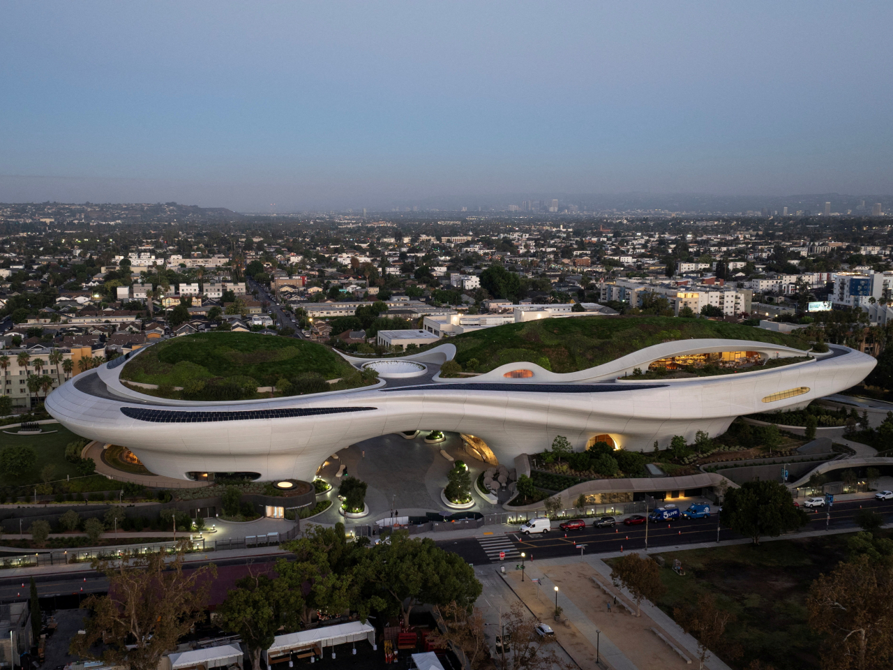 The Museum of Narrative Art towers over Los Angeles like some futuristic space ship from out of the imagination of George Lucas. Photo: Reuters