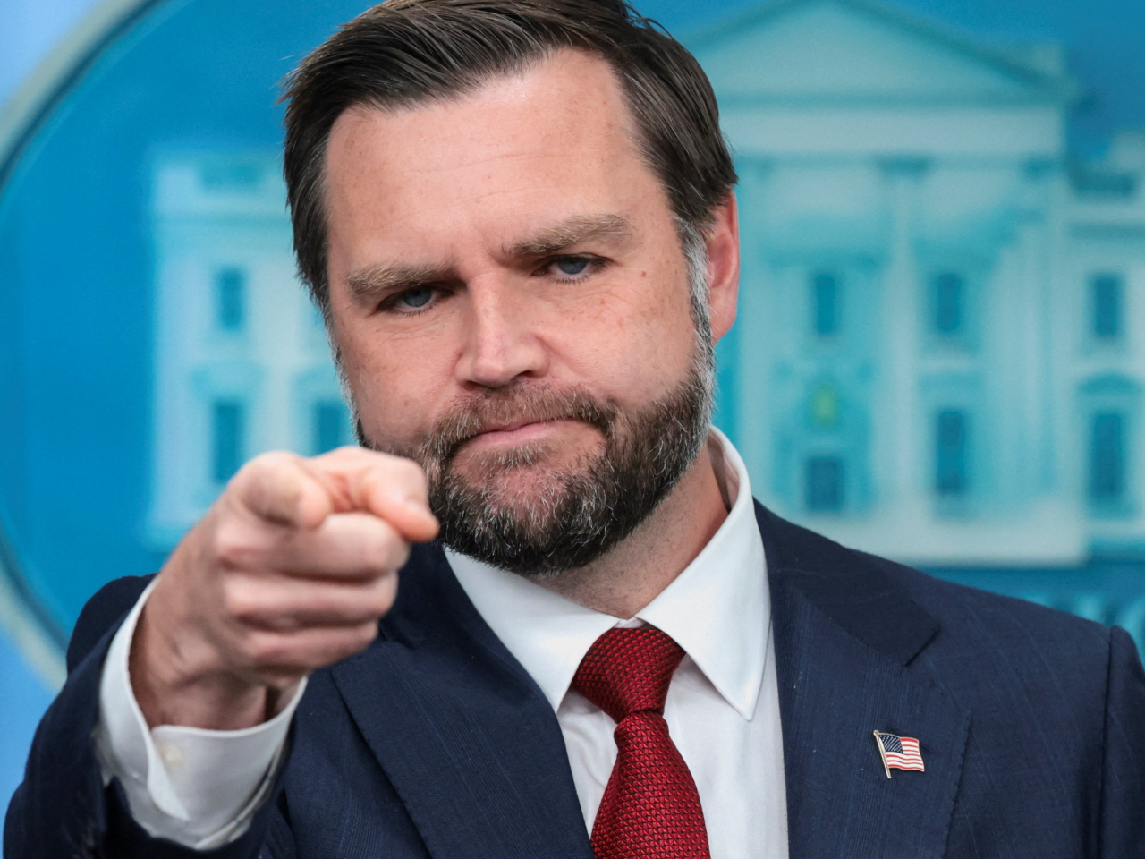 US Vice President JD Vance conducts the White House media conference after Karoline Leavitt stepped down as press secretary. Photo: Reuters