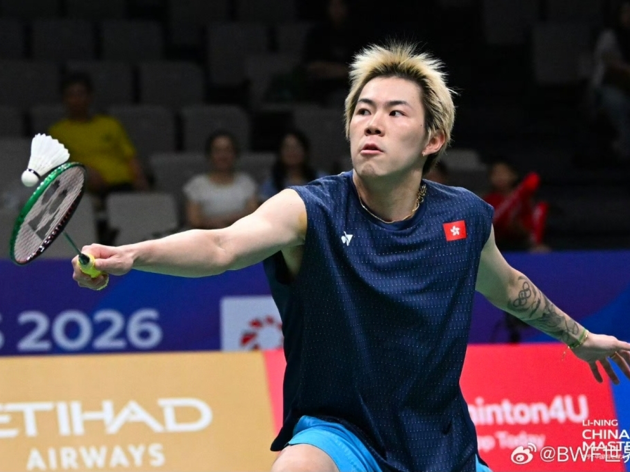 Lee Cheuk-yiu will face second-seeded Christo Popov of France for a spot in the final. Photo courtesy of BWF's Weibo page
