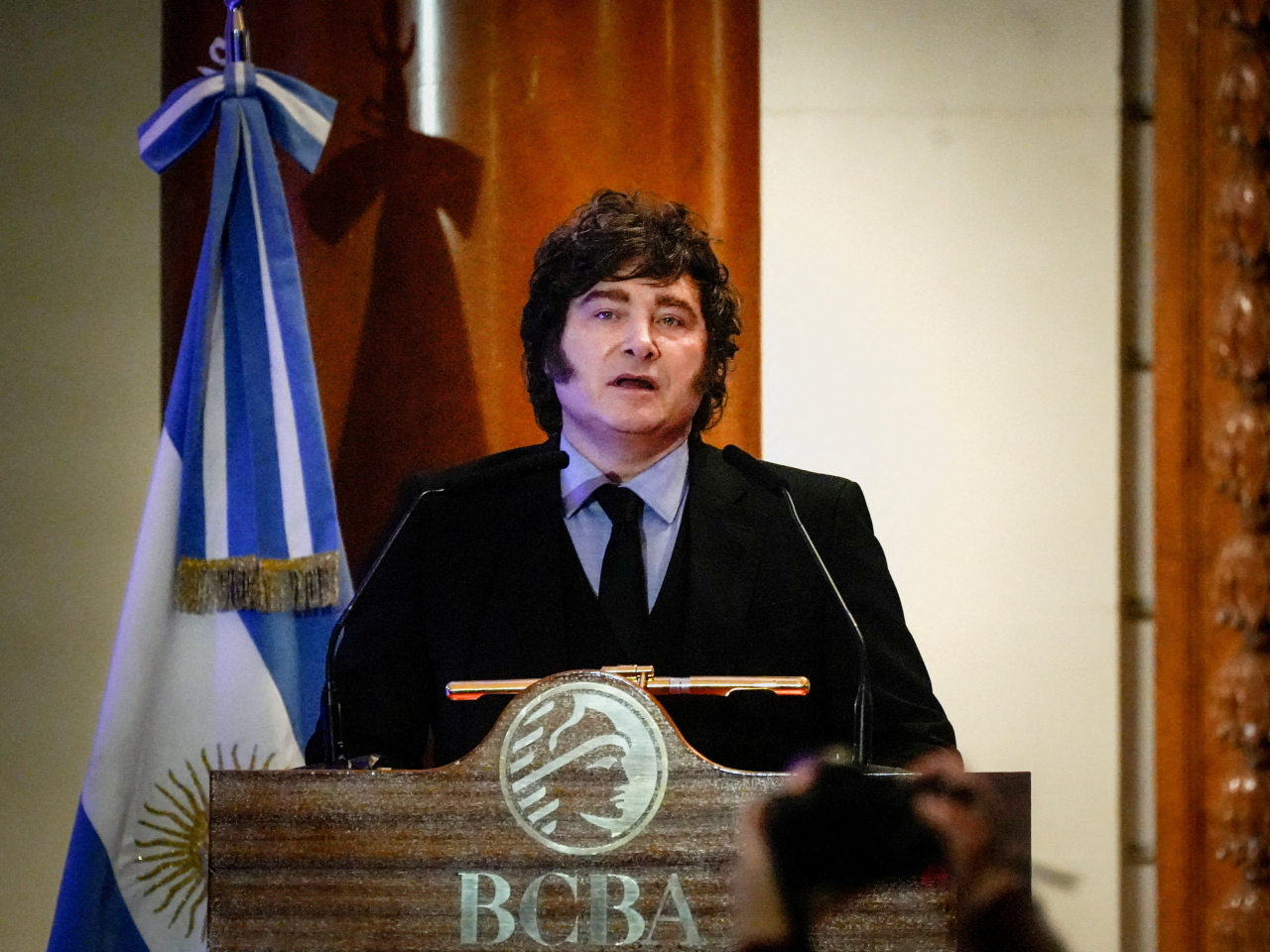 Javier Milei has praised Donald Trump for saying the US could reconsider its neutral stance on Falklands' sovereignty. File photo: Reuters
