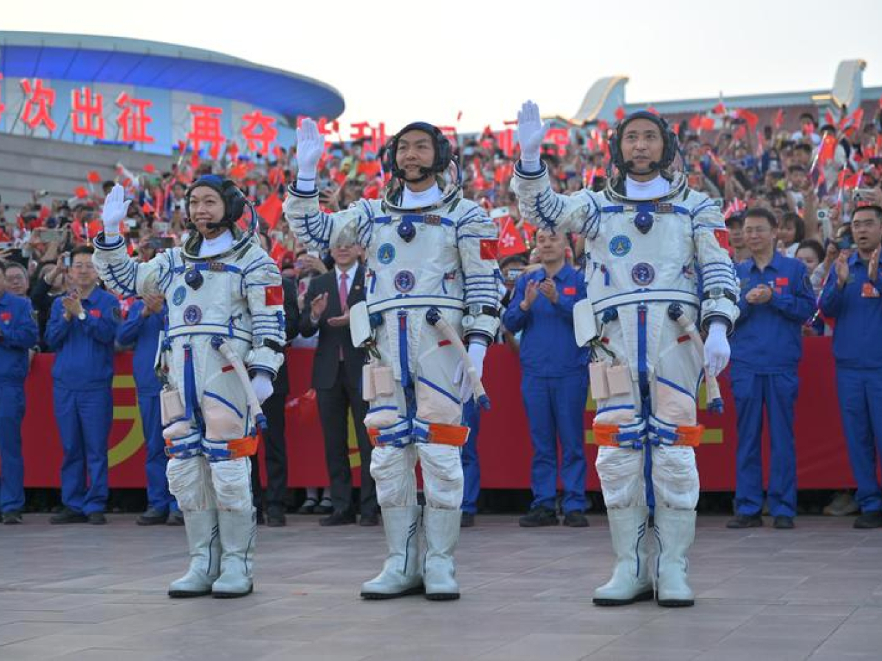 The three-member crew of Shenzhou-23 will deliver a lecture from space on Wednesday morning for students in Hong Kong and Macao. File photo: Xinhua