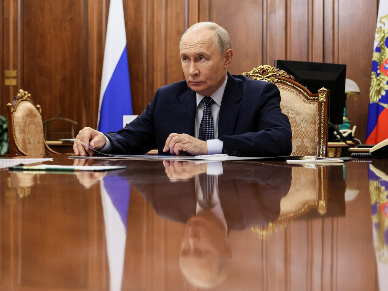 The Kremlin says Vladimir Putin told Donald Trump about the combat situation in Ukraine and Russia&rsquo;s plans to make battlefield gains and achieve its military goals. File photo: Reuters