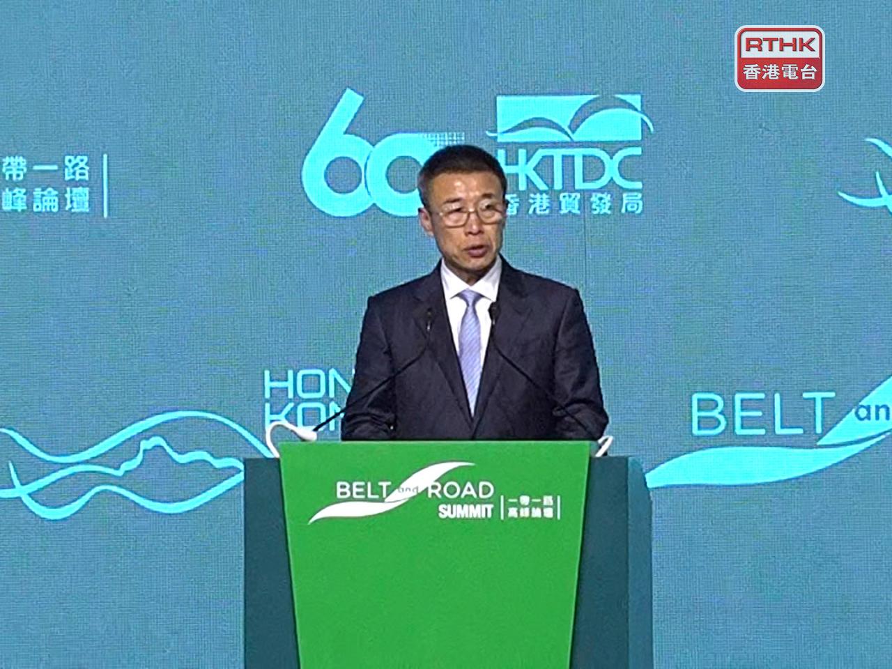 李鎮表示，相信香港在發揮超級聯繫人、超級增值人的作用上大有可為。（郭志強攝）