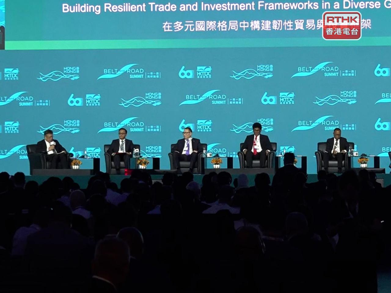 Algernon Yau, far left, says countries and regions should not retreat from globalisation despite current uncertainties. Photo: RTHK